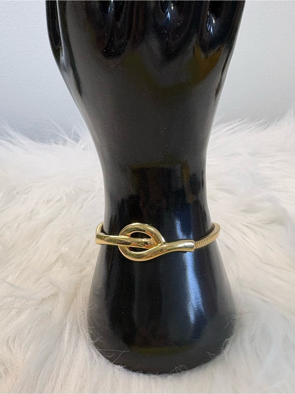 Vintage Gold Knot Hinged Bracelet Monet